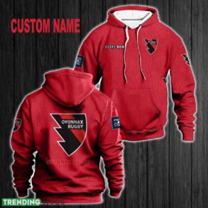 Custom Name Oyonnax Rugby 3D Hoodie Red All OVer Print For Men Women Gift Christmas 2024 - Custom Name Oyonnax Rugby 3D Hoodie Red All OVer Print For Men Gift Christmas 2024