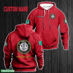 Custom Name Pau Football Club 3D Hoodie Red All OVer Print For Men Women Gift Christmas 2024 - Custom Name Pau Football Club 3D Hoodie Red All OVer Print For Men Gift Christmas 2024