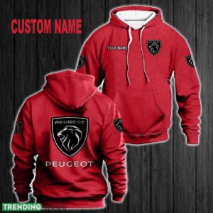 Custom Name Peugeot Apparel 3D Hoodie Red All OVer Print For Men Women Gift Christmas 2024 - Custom Name Peugeot 3D Hoodie Red All OVer Print For Men Gift Christmas 2024