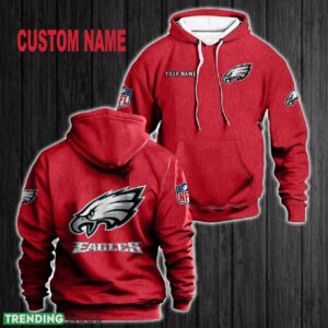 Custom Name Philadelphia Eagles 3D Hoodie Red All OVer Print For Men Women Gift Christmas 2024 - Custom Name Philadelphia Eagles 3D Hoodie Red All OVer Print For Men Gift Christmas 2024