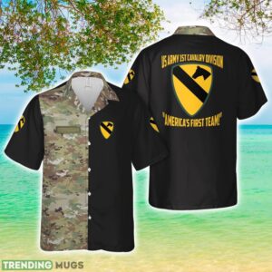 Custom Name US Army 1st Cavalry Division Hawaiian Shirt Unisex For Men And Women Product Photo 1