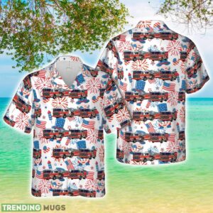 District of Columbia Fire and Emergency Medical Services Department Engine 30 & Truck 17 Da' Heights, 4th Of July Hawaiian Shirt Beach Holiday Product Photo 1