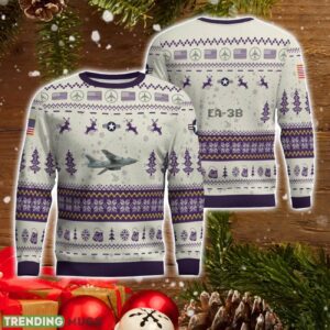 EA-3B EA3B AOP Aircraft Ugly Christmas Sweater For Men And Women Purple Color Christmas Gift Product Photo 1