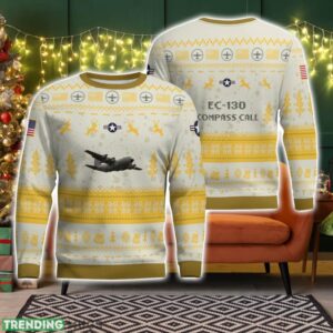 EC-130 Compass Call EC130J EC130H EC130E 3D Aircraft Ugly Christmas Sweater Christmas Pattern Holiday Gift Product Photo 1