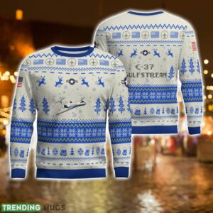 Gulfstream C-37 C37 All Printed AOP Aircraft Ugly Christmas Sweater For Men And Women Product Photo 1