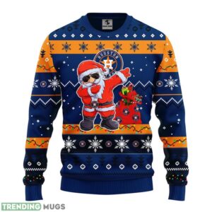 Houston Astros Dabbing Santa Claus Christmas Ugly Sweater 3D Christmas Sweater For Men Women Product Photo 1