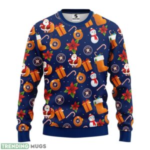 Houston Astros Santa Claus Snowman Christmas Ugly Sweater 3D Christmas Sweater For Men Women Product Photo 1
