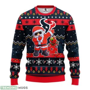 Houston Texans Dabbing Santa Claus Christmas Ugly Sweater 3D Christmas Sweater For Men Women Product Photo 1
