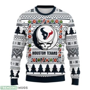 Houston Texans Grateful Dead Ugly Christmas Sweater Holiday Gift For Sport Fans 3D Sweater