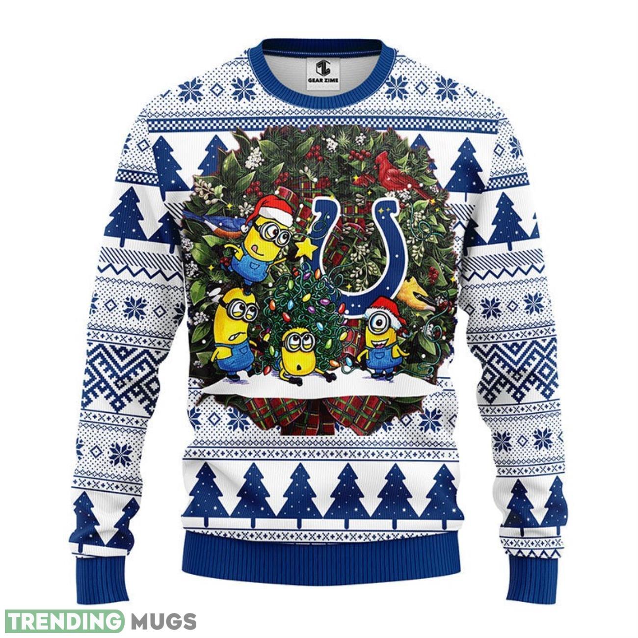 Indianapolis Colts Minion Ugly Christmas Sweater Special Christmas Gift 3D Sweater Indianapolis Colts Minion Ugly Christmas Sweater Special Christmas Gift 3D Sweater