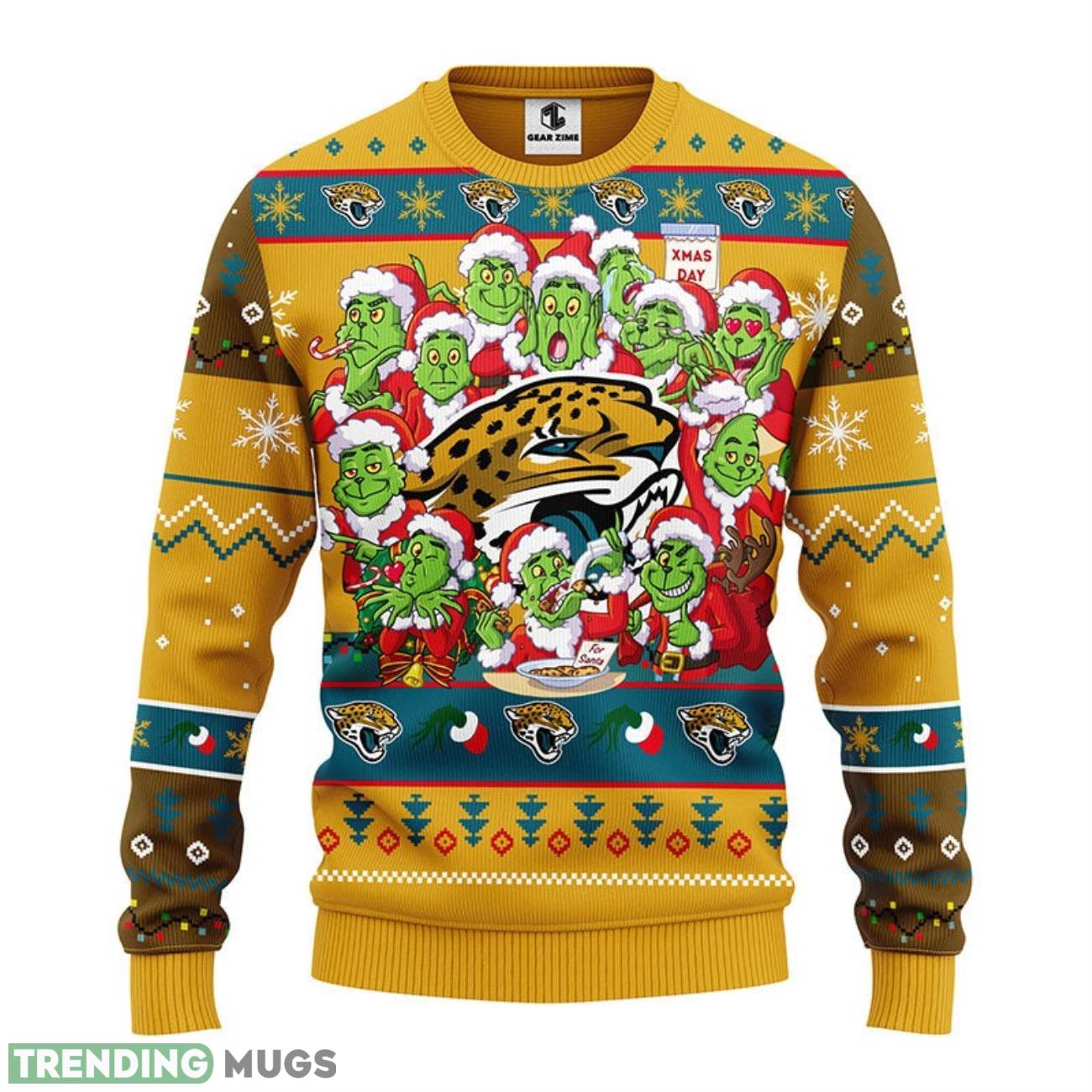 Jacksonville Jaguars 12 Grinch Xmas Day Ugly Christmas Sweater Special Christmas Gift 3D Sweater Jacksonville Jaguars 12 Grinch Xmas Day Ugly Christmas Sweater Special Christmas Gift 3D Sweater