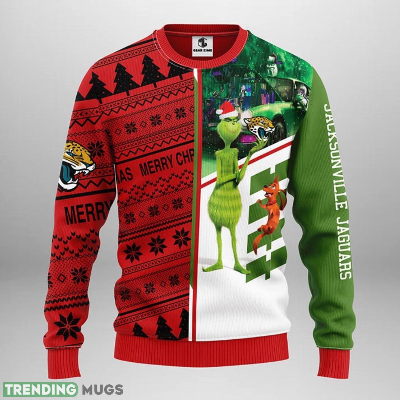 Jacksonville Jaguars Grinch & Scooby Doo Ugly Christmas Sweater Special Christmas Gift 3D Sweater Jacksonville Jaguars Grinch & Scooby Doo Ugly Christmas Sweater Special Christmas Gift 3D Sweater