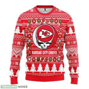 Kansas City Chiefs Grateful Dead Ugly Christmas Sweater men women Christmas Gift 3D Sweater