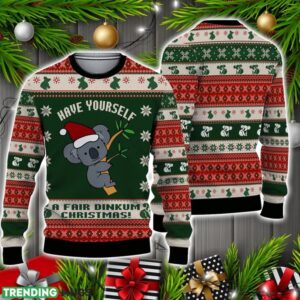 Koala Australian Fair Dinkum Christmas Ugly Christmas Sweater Christmas Holiday Gift Product Photo 1