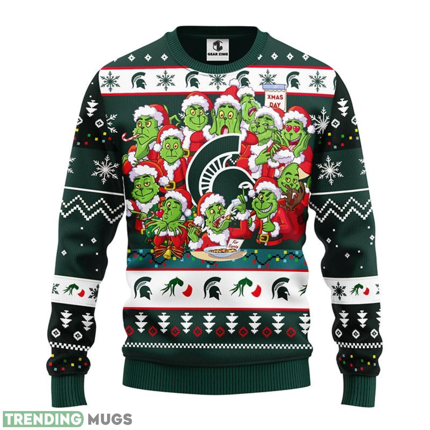 Michigan State Spartans 12 Grinch Xmas Day Christmas Ugly Sweater 3D Christmas Sweater For Men Women Christmas Gift For Sport Team 3D Sweater Michigan State Spartans 12 Grinch Xmas Day Christmas Ugly Sweater 3D Christmas Sweater For Men Women Christmas Gift For Sport Team 3D Sweater