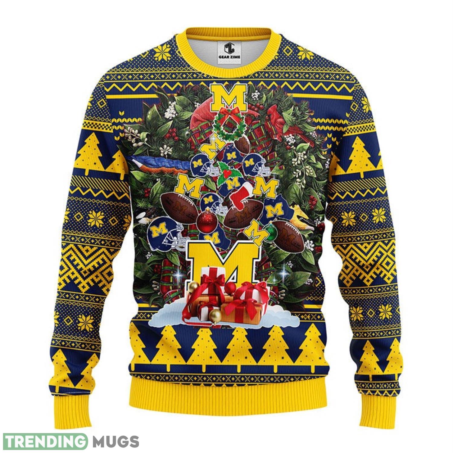 Michigan Wolverines Tree AOP Ugly Christmas Sweater Christmas Holiday Gift For Fans 3D Sweater Michigan Wolverines Tree AOP Ugly Christmas Sweater Christmas Holiday Gift For Fans 3D Sweater