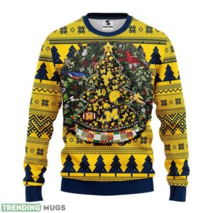 Michigan Wolverines Tree Ball Christmas Ugly Sweater 3D Christmas Sweater For Men Women Product Photo 1