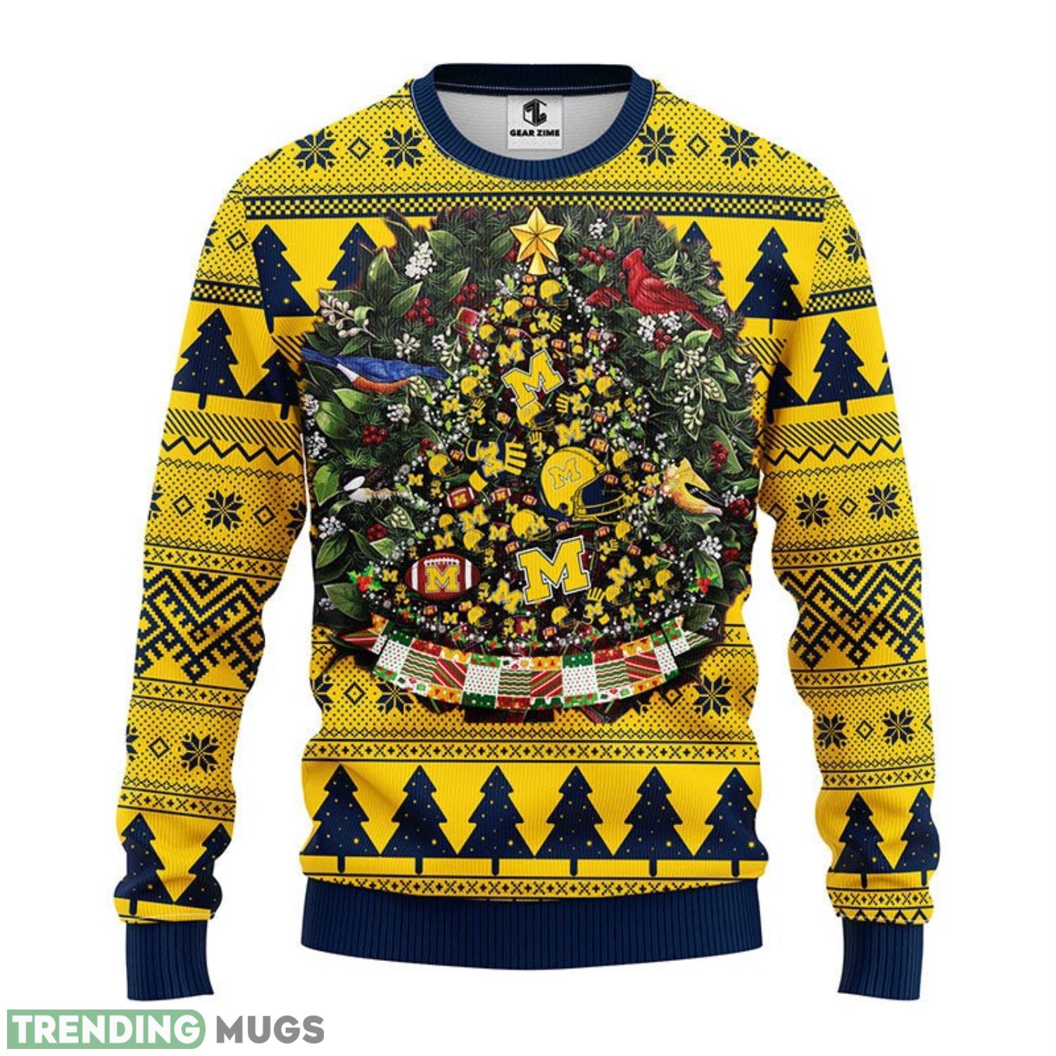 Michigan Wolverines Tree Ball Christmas Ugly Sweater 3D Christmas Sweater For Men Women 3D Sweater Michigan Wolverines Tree Ball Christmas Ugly Sweater 3D Christmas Sweater For Men Women 3D Sweater