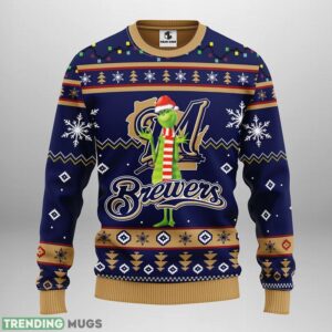 Milwaukee Brewers Funny Grinch Christmas Ugly Sweater 3D Christmas Sweater For Men Women Product Photo 1