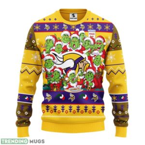 Minnesota Vikings 12 Grinch Xmas Day Christmas Ugly Sweater 3D Christmas Sweater For Men Women Christmas Gift For Sport Team Product Photo 1