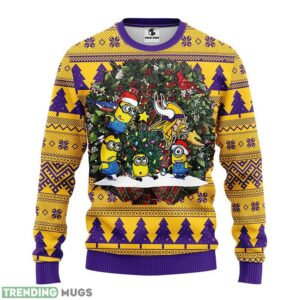 Minnesota Vikings Minion Christmas Ugly Sweater 3D Christmas Sweater For Men Women Product Photo 1