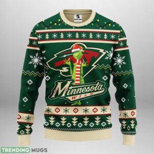 Minnesota Wild Funny Grinch Christmas Ugly Sweater 3D Christmas Sweater For Men Women Product Photo 1