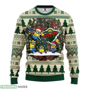 Minnesota Wild Minion Christmas Ugly Sweater 3D Christmas Sweater For Men Women Product Photo 1