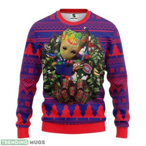 Montreal Canadians Groot Hug Christmas Ugly Sweater 3D Christmas Sweater For Men Women Product Photo 1