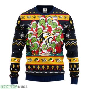 Nashville Predators 12 Grinch Xmas Day Christmas Ugly Sweater 3D Christmas Sweater For Men Women Christmas Gift For Sport Team Product Photo 1