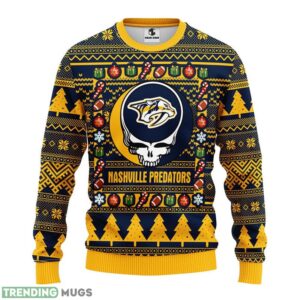 Nashville Predators Grateful Dead AOP Ugly Christmas Sweater Christmas Holiday Gift For Fans Product Photo 1