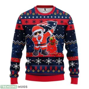 New England Patriots Dabbing Santa Claus Ugly Christmas Sweater 3D Printed Sweater Christmas Gift Product Photo 1