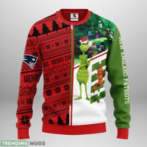 New England Patriots Grinch & Scooby-Doo Ugly Christmas Sweater 3D Printed Sweater Christmas Gift Product Photo 1