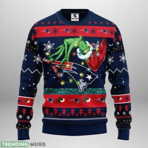 New England Patriots Grinch Ugly Christmas Sweater 3D Printed Sweater Christmas Gift Product Photo 1