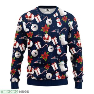 New England Patriots Santa Claus Snowman Ugly Christmas Sweater 3D Printed Sweater Christmas Gift Product Photo 1