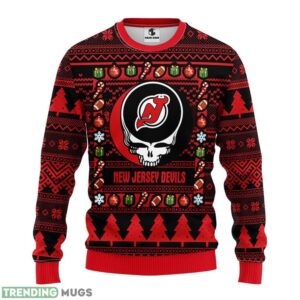 New Jersey Devils Grateful Dead Ugly Christmas Sweater men Women Christmas Sweater Gift Product Photo 1