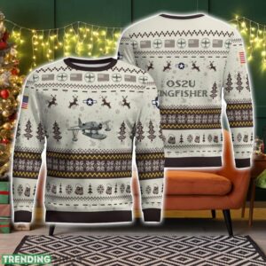 OS2U Kingfisher Veteran Aircraft Ugly Christmas Sweater Christmas Gift Holiday Product Photo 1