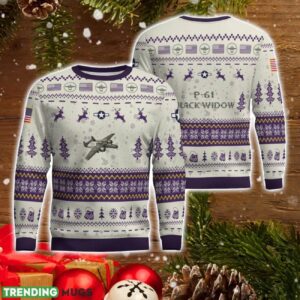 P-61 Black Widow P61 AOP Aircraft Ugly Christmas Sweater For Men And Women Purple Color Christmas Gift Product Photo 1