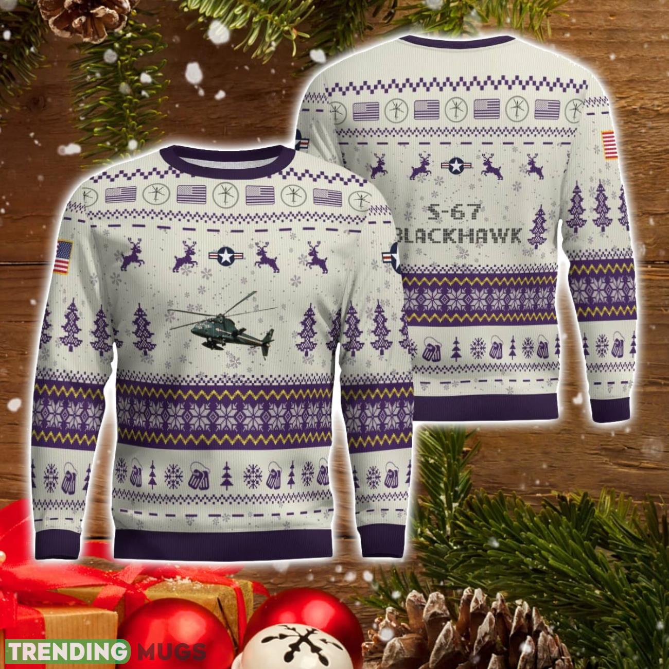 S 67 Blackhawk S67 AOP Aircraft Ugly Christmas Sweater For Men And Women Purple Color Christmas Gift 3D Sweater S 67 Blackhawk S67 AOP Aircraft Ugly Christmas Sweater For Men And Women Purple Color Christmas Gift 3D Sweater