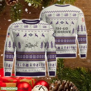 SH-60 Seahawk SH60 AOP Aircraft Ugly Christmas Sweater For Men And Women Purple Color Christmas Gift Product Photo 1