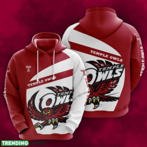 Temple Owls 3D Hoodie For Fans New Trending All OVer Print - Temple Owls 3D Hoodie For Fans New Trending All OVer Print