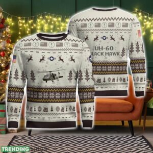 UH-60 Black Hawk UH60 Veteran Aircraft Ugly Christmas Sweater Christmas Gift Holiday Product Photo 1