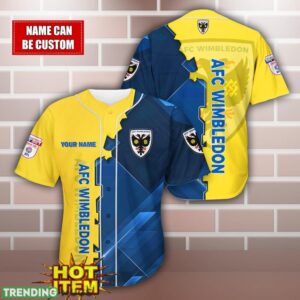 AFC Wimbledon Personalized Name 3D Baseball Jersey Shirt Product Photo 1