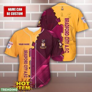 Bradford City Personalized Name 3D Baseball Jersey Shirt Product Photo 1