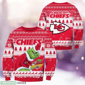 Kansas City Chiefs Grinch Christmas Ugly Sweater Holiday Christmas Gift 3D Sweater