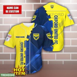 Oxford United F.C Personalized Name 3D Baseball Jersey Shirt Product Photo 1